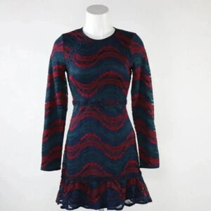 Moon River Striped Lace Dress Sz S